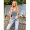 imageOQQ Womens 3 Piece Tank Tops Ribbed Seamless Workout Exercise Shirts 2025 Summer Basic CamisBlack Grey White