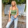 imageOQQ Womens 3 Piece Tank Tops Ribbed Seamless Workout Exercise Shirts 2025 Summer Basic CamisBlack pea Green beige