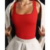 imageOQQ Womens 3 Piece Tank Tops Ribbed Seamless Workout Exercise Shirts 2025 Summer Basic CamisBlack red beige