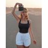 imageOQQ Womens 3 Piece Tank Tops Ribbed Seamless Workout Exercise Shirts 2025 Summer Basic CamisBlack red beige