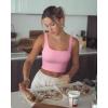imageOQQ Womens 3 Piece Tank Tops Ribbed Seamless Workout Exercise Shirts 2025 Summer Basic CamisCandypink Beige White