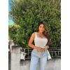 imageOQQ Womens 3 Piece Tank Tops Ribbed Seamless Workout Exercise Shirts 2025 Summer Basic CamisCoffee Beige White
