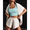 imageOQQ Womens 3 Piece Tank Tops Ribbed Seamless Workout Exercise Shirts 2025 Summer Basic CamisRed beige sea Salt Blue