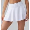 imageOQQ Womens Pleated Skirts with Pockets High Waisted Athletic Tennis Mini Skorts for Golf Running Casual White