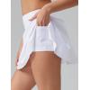 imageOQQ Womens Pleated Skirts with Pockets High Waisted Athletic Tennis Mini Skorts for Golf Running Casual White