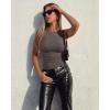 imageOQQ Womens Sleeveless Crew Neck Tank Top Casual Basic Cotton Fitted Stretch Clothes Outfits 2025Tea Leaf