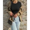 imageOQQ Womens 2 Piece Shirts Short Sleeve Crew Neck Ruched Stretch Fitted Tee Shirts Crop TopsBlack jade Green