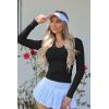 imageOQQ Womens 2 Piece Long Sleeve Shirts Zipper Fashion Sexy Basic Tops Fitted Tee Shirts Black Tea Leaf