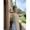 imageOQQ Womens 2 Piece Sweatshirts Cropped Pullover Half High Neck Casual Long Sleeve Shirts 2024 Fall Outfits Darkgrey Oat meal