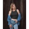 imageOQQ Womens 2 Piece Tank Tops Crew Neck Sleeveless Basic Stretch Casusal Yoga Crop CamisBlack blues