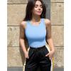 imageOQQ Womens 2 Piece Tank Tops Crew Neck Sleeveless Basic Stretch Casusal Yoga Crop CamisBlack candyblue