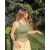 imageOQQ Womens 2 Piece Tank Tops Crew Neck Sleeveless Basic Stretch Casusal Yoga Crop CamisBlack jade Green