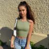 imageOQQ Womens 2 Piece Tank Tops Crew Neck Sleeveless Basic Stretch Casusal Yoga Crop CamisBlack jade Green