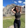 imageOQQ Womens 2 Piece Tank Tops Crew Neck Sleeveless Basic Stretch Casusal Yoga Crop CamisBlack red
