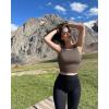 imageOQQ Womens 2 Piece Tank Tops Crew Neck Sleeveless Basic Stretch Casusal Yoga Crop CamisBlack tea Leaf