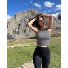 imageOQQ Womens 2 Piece Tank Tops Crew Neck Sleeveless Basic Stretch Casusal Yoga Crop CamisSmoke Grey green