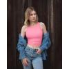 imageOQQ Womens 2 Piece Tank Tops Crew Neck Sleeveless Basic Stretch Casusal Yoga Crop CamisWhite candypink