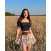 imageOQQ Womens 3 Piece Tank Tops Strappy Sleeveless Square Neck Stretch Tee Shirts Crop CamisBlack pitaya white