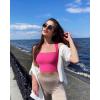 imageOQQ Womens 3 Piece Tank Tops Strappy Sleeveless Square Neck Stretch Tee Shirts Crop CamisBlack pitaya white