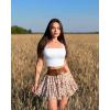 imageOQQ Womens 3 Piece Tank Tops Strappy Sleeveless Square Neck Stretch Tee Shirts Crop CamisBlack white yellow