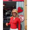 imageOQQ Womens Long Sleeve Shirts Crew Neck Button Knit Stretch Casual Basic Tops Fitted Tee ShirtsRed