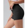 imageOQQ High Waist Shorts for Womens with Deep Pockets Tummy Control Yoga Athletic Workout Running ShortsBlack