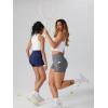 imageOQQ High Waist Shorts for Womens with Deep Pockets Tummy Control Yoga Athletic Workout Running ShortsDarkgrey