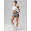 imageOQQ High Waist Shorts for Womens with Deep Pockets Tummy Control Yoga Athletic Workout Running ShortsDarkgrey