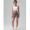 imageOQQ High Waist Shorts for Womens with Deep Pockets Tummy Control Yoga Athletic Workout Running ShortsDarkgrey