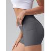 imageOQQ High Waist Shorts for Womens with Deep Pockets Tummy Control Yoga Athletic Workout Running ShortsDarkgrey