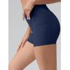 imageOQQ High Waist Shorts for Womens with Deep Pockets Tummy Control Yoga Athletic Workout Running ShortsNavy Blue