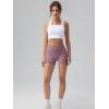 imageOQQ High Waist Shorts for Womens with Deep Pockets Tummy Control Yoga Athletic Workout Running ShortsPurple