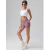 imageOQQ High Waist Shorts for Womens with Deep Pockets Tummy Control Yoga Athletic Workout Running ShortsPurple