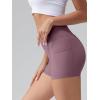 imageOQQ High Waist Shorts for Womens with Deep Pockets Tummy Control Yoga Athletic Workout Running ShortsPurple