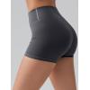 imageOQQ Shorts for Womens High Waist Tummy Control Yoga Fitness Athletic Workout Running Shorts Darkgrey