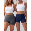 imageOQQ Shorts for Womens High Waist Tummy Control Yoga Fitness Athletic Workout Running Shorts Darkgrey