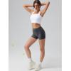 imageOQQ Shorts for Womens High Waist Tummy Control Yoga Fitness Athletic Workout Running Shorts Darkgrey
