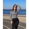 imageOQQ Womens 2 Piece Shirts Long Sleeve Crew Neck Ruched Stretch Basic Fitted Tee Shirts TopsSmoke Grey armygreen