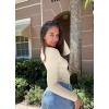 imageOQQ Womens Bodysuits Ruched Crew Neck Long Sleeve Lounge Stretch Vacation BodysuitsBeige