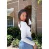 imageOQQ Womens Bodysuits Ruched Crew Neck Long Sleeve Lounge Stretch Vacation BodysuitsWhite