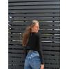 imageOQQ Womens Bodysuits Sexy Ribbed Square Neck Long Sleeve Tummy Control Casual Fall BodysuitsBlack