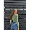 imageOQQ Womens Bodysuits Sexy Ribbed Square Neck Long Sleeve Tummy Control Casual Fall BodysuitsPea Green