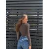imageOQQ Womens Bodysuits Sexy Ribbed Square Neck Long Sleeve Tummy Control Casual Fall BodysuitsTea Leaf