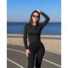 imageOQQ Womens Shirts Long Sleeve Crew Neck Ruched Stretch Basic Fitted Tee Shirts TopsBlack