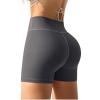 imageOQQ Shorts for Womens High Waist Tummy Control Yoga Fitness Athletic Workout Running Shorts Darkgrey