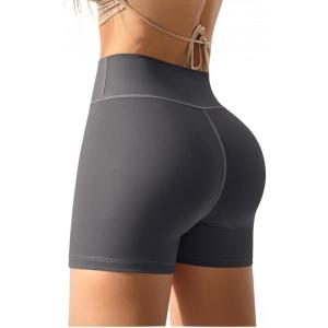 imageOQQ Shorts for Womens High Waist Tummy Control Yoga Fitness Athletic Workout Running Shorts Darkgrey