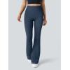 imageOQQ Flared Pants for Women Trendy Acid Wash High Waist Casual Soft Cropped Stretchy Baggy with Patch PocketsDarkblue