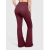 imageOQQ Flared Pants for Women Trendy Acid Wash High Waist Casual Soft Cropped Stretchy Baggy with Patch PocketsMaroon