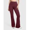 imageOQQ Flared Pants for Women Trendy Acid Wash High Waist Casual Soft Cropped Stretchy Baggy with Patch PocketsMaroon