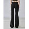 imageOQQ Pants for Women Soft Active High Waist Yoga Leggings Stripes Flared TrousersBlack